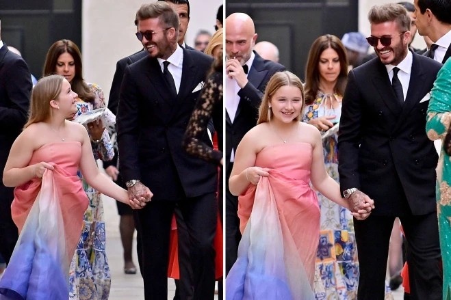 贝克汉姆现身威尼斯,带小七赴剧院参加活动